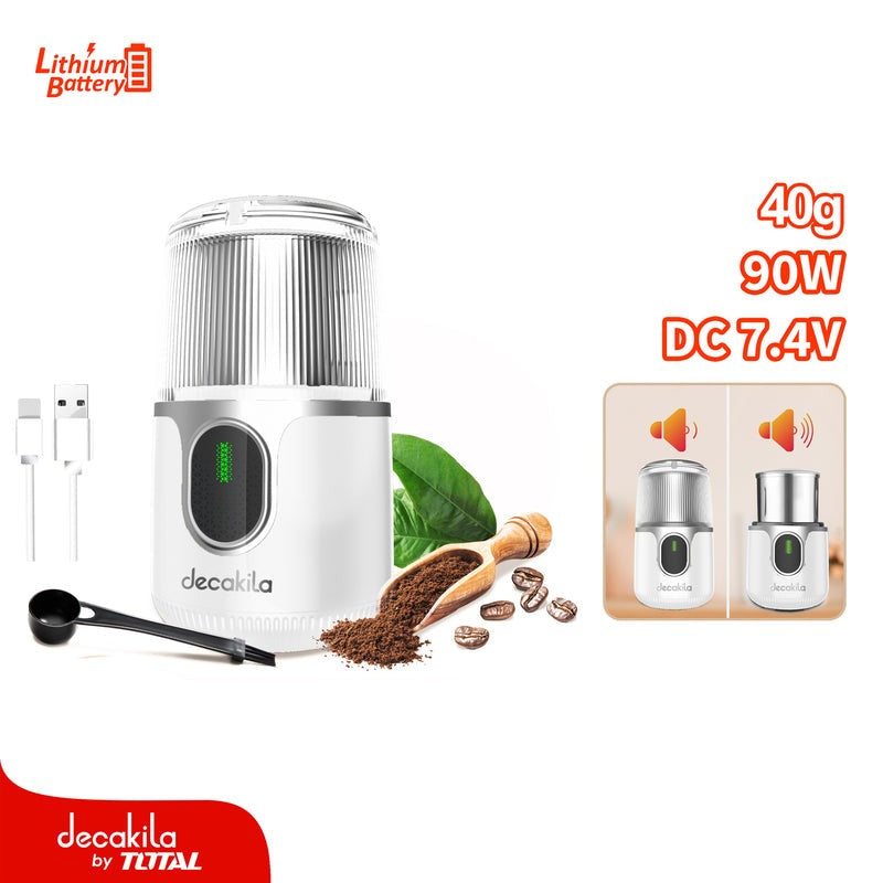 MOLEDOR DE CAFÉ INALAMBRICO CAP 40G 8V CARGA TIPO C DECAKILA (KMCF022W)