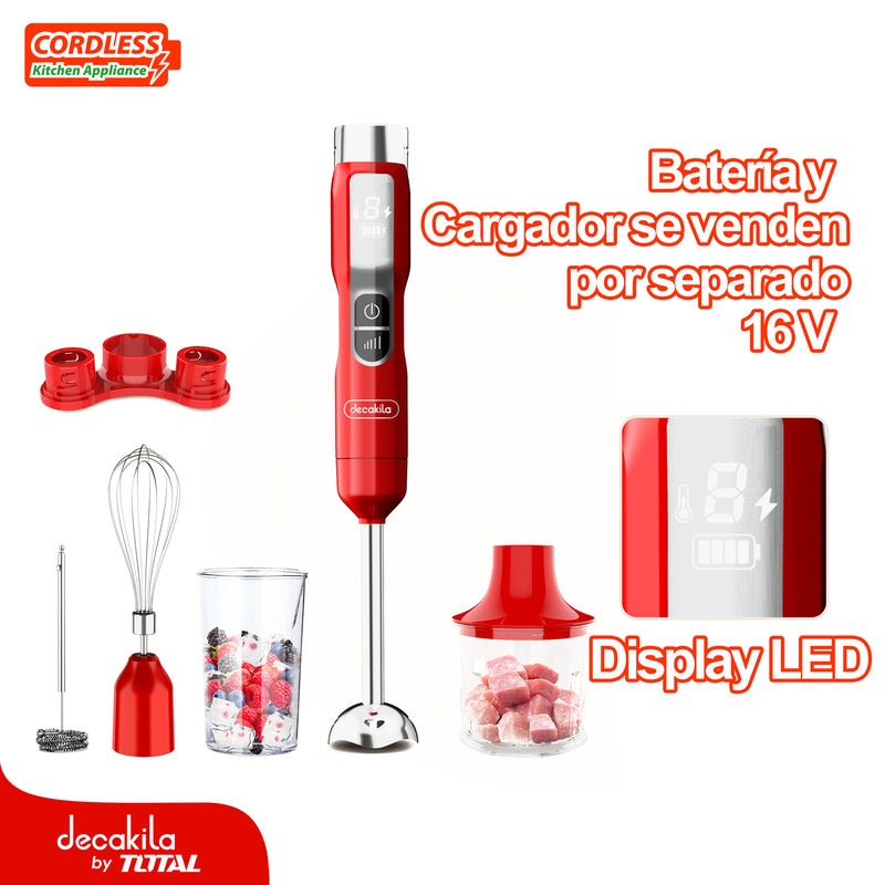 BATIDORA DE MANO INCLUYE 5 ACCESORIOS BATERIA Y CARGADOR SE VENDE POR SEPARADO 16V DECAKILA (KMJB055R)