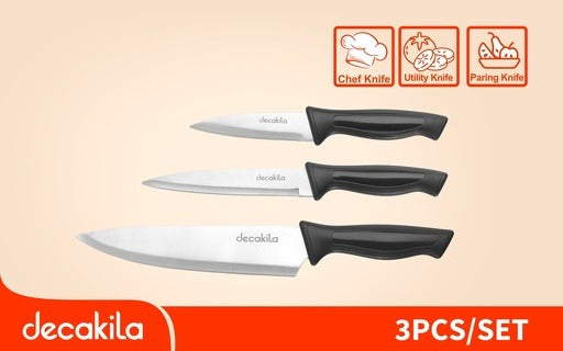 JUEGO DE CUCHILLOS PARA COCINA X 3 PCS DECAKILA (KMTT109B)