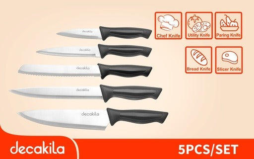 JUEGO DE CUCHILLOS PARA COCINA X 5 PCS DECAKILA