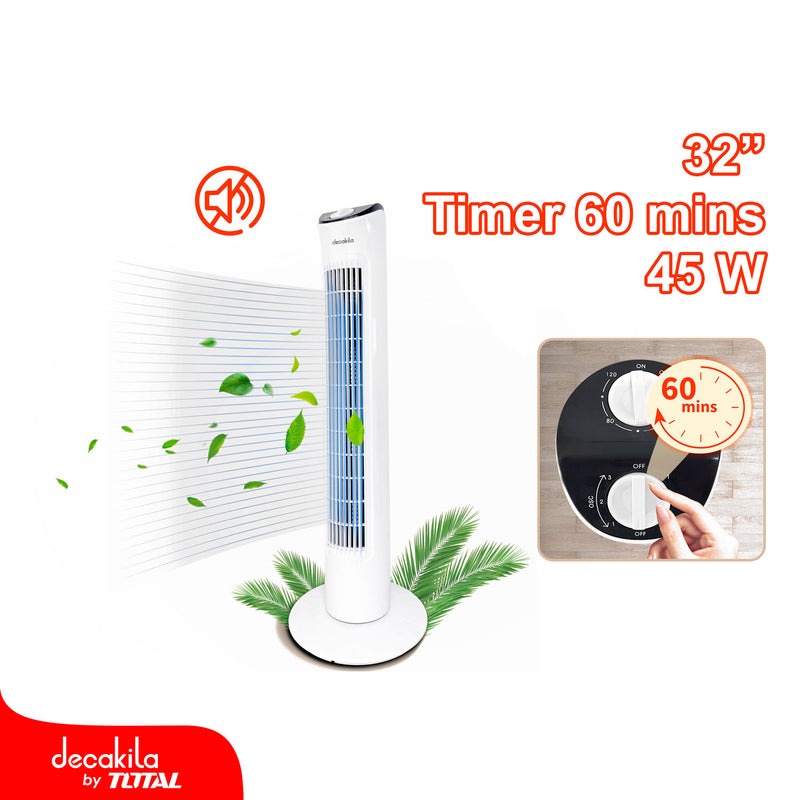 VENTILADOR DE TORRE 32" 3 AJUSTES DE VELOCIDADES 120V DECAKILA