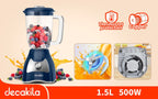 LICUADORA DE DOS VELOCIDADES 1.5L VASO PLASTICO 120V DECAKILA (KUJB043L)