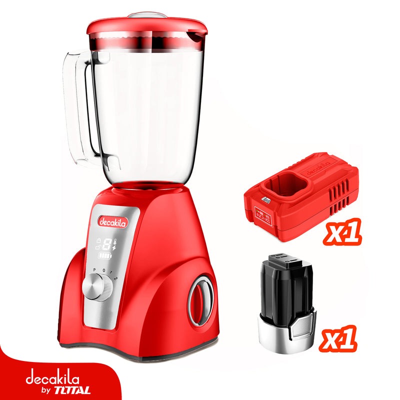 LICUADORA INALAMBRICA 16V 1.5L VASO VIDRIO INCLUYE BATERIA Y CARGADOR DECAKILA (KUJB052R)