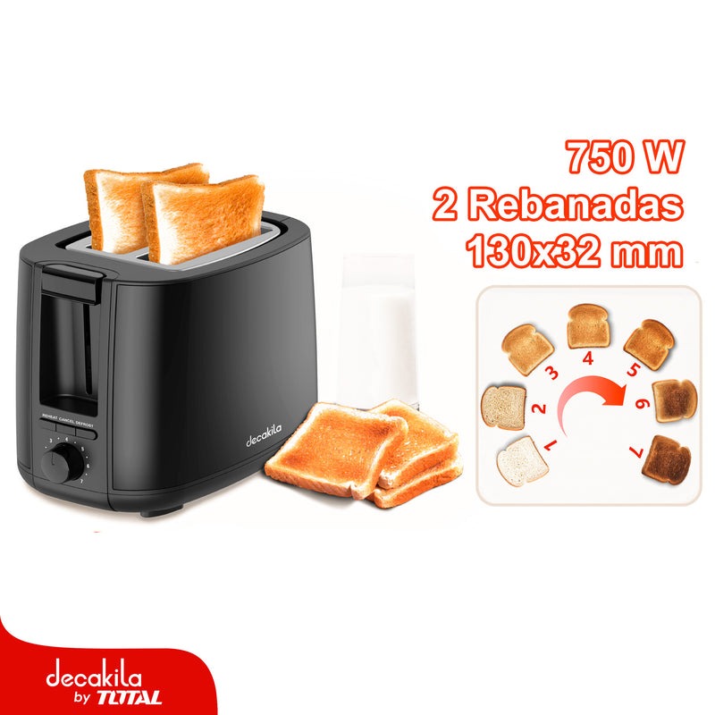 TOSTADORA DE DOS REBANADAS 120V DECAKILA (KUTS008B)