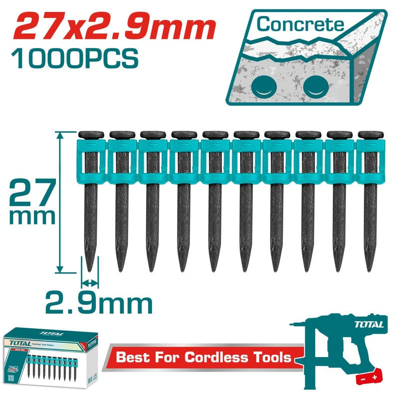 CLAVOS DE DISPARO CONTINUO 27X2.9MM PARA CONCRETO SUPER TOTAL