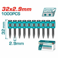 CLAVOS DE DISPARO CONTINUO 32X2.9MM PARA CONCRETO SUPER TOTAL (TAC02321)(CAJA POR 1000)