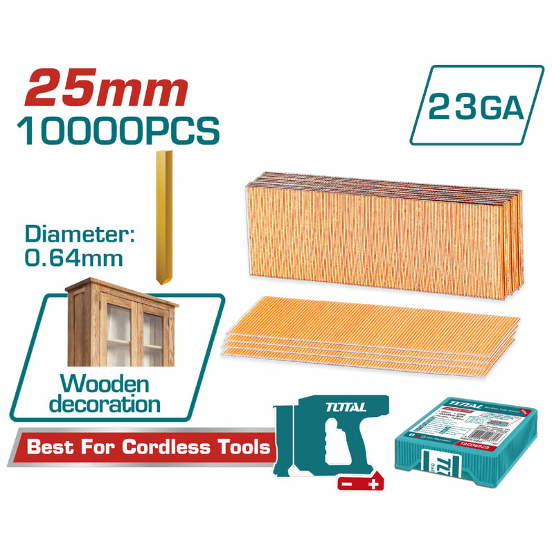 PUNTILLA O CLAVILLO SIN CABEZA 1″GA23 10000PZS INDUSTRIAL SUPER TOTAL (TAC06825)