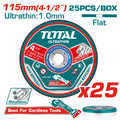 DISCO CORTE METAL/ACERO INOXIDABLE 4 1/2" JUEGO X 25 PCS TOTAL