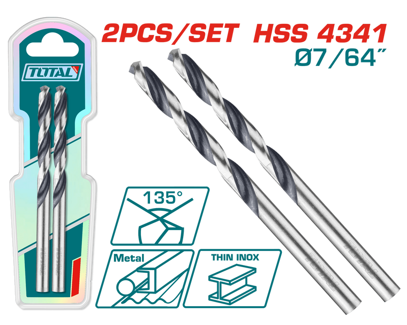 BROCA LAMINA 7/64" JUEGO X 2PZS INDUSTRIAL SUPER TOTAL