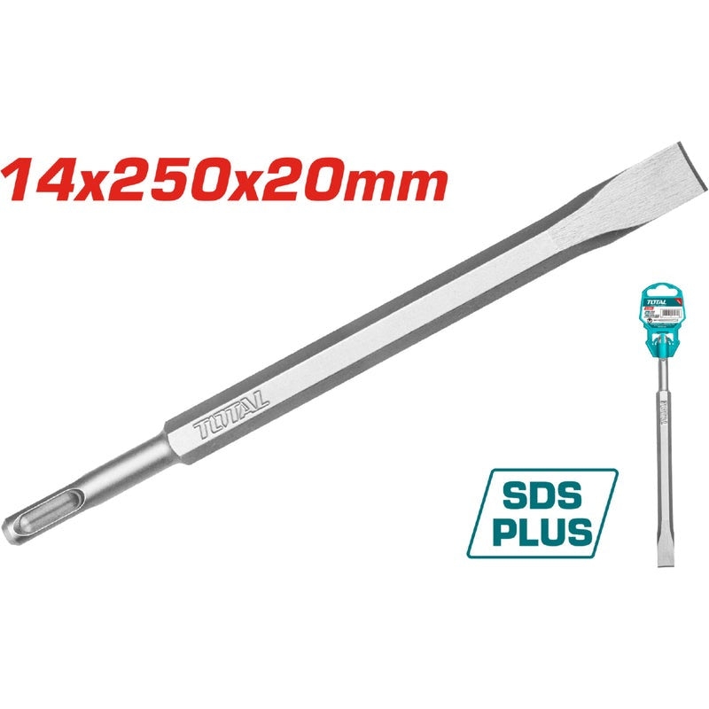 CINCEL (14x250x20MM) DE PALA PARA ROTOMARTILLO SDS PLUS (TOTAL)