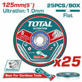DISCO CORTE METAL/ACERO INOXIDABLE 5" JUEGO X 25 PCS TOTAL  (TAC21012525)