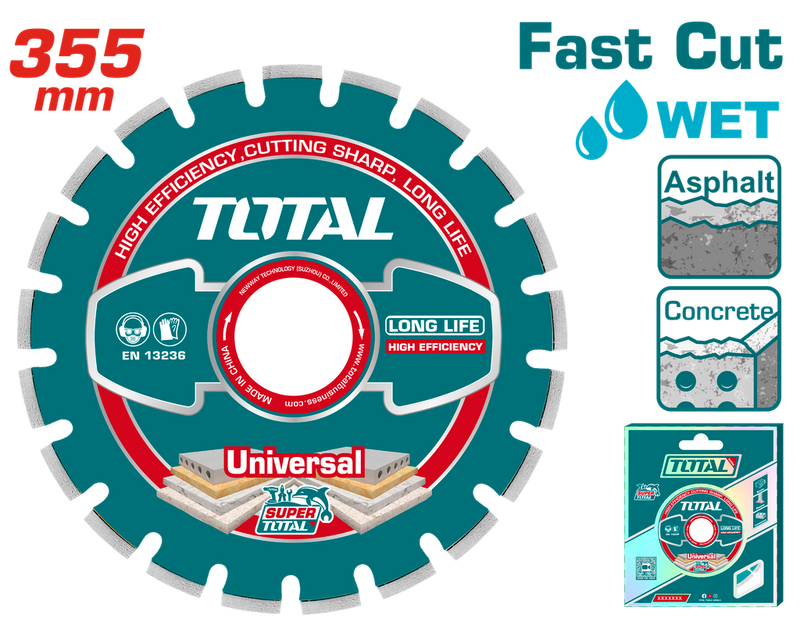 DISCO DIAMANTADO SEGMENTADO 14" INDUSTRIAL SUPER TOTAL