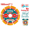 DISCO DIAMANTADO SEGMENTADO 7" UNIVERSAL CORTE EN SECO Y HUMEDO INDUSTRIAL SUPER TOTAL (TAC2171801)