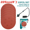 JUEGO DE HOJAS DE LIJA X 30 PIEZAS 9" PARA LIJADORA DE PARED SUPER TOTAL (TAC225030)