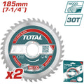 DISCO CORTE MADERA 7 1/4" JUEGO X 2 UNIDADES SUPER SELECT TOTAL
