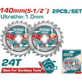 DISCO CORTE MADERA 5 1/2" JUEGO X 2 UNIDADES INDUSTRIAL SUPER TOTAL