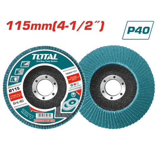 DISCO FLAP BASE FIBRA EN ZIRCONIO 4.1/2" X 7/8" GR 40