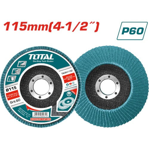 DISCO FLAP BASE FIBRA EN ZIRCONIO 4.1/2" X 7/8" GR 60