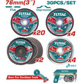JUEGO DE DISCOS DE CORTE Y PULIR 3 " X 30 PZS SUPER TOTAL