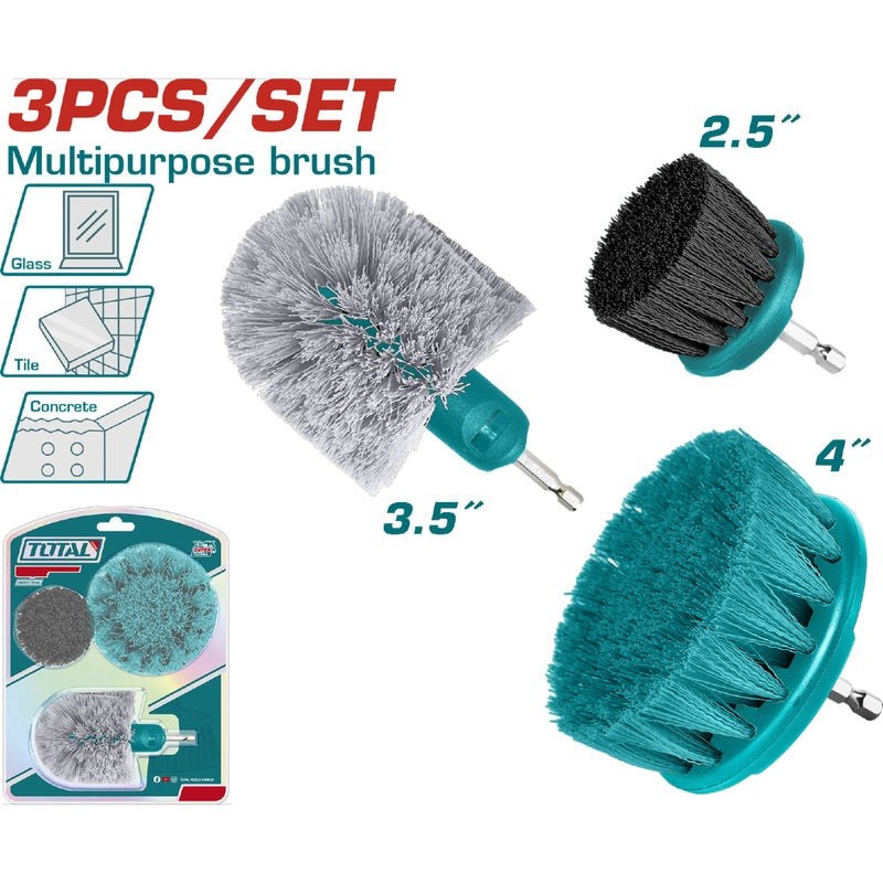 SET DE CEPILLO PARA TALADRO JUEGO X 3 PCZ INDUSTRIAL SUPER TOTAL