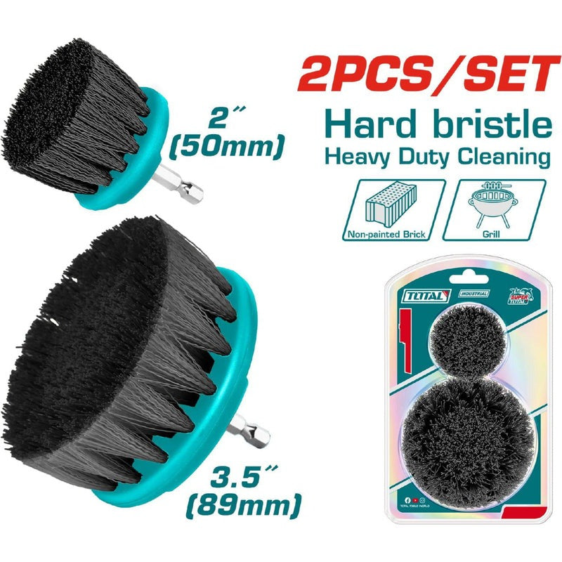 SET DE CEPILLO PARA TALADRO 3,5" JUEGO X 2 PCZ CERDA DURA INDUSTRIAL SUPER TOTAL