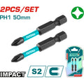 PUNTAS TALADRO DOBLE IMANTADA 50MM (+) (+) JUEGO X 2 PZS INDUSTRIAL SUPER TOTAL ()