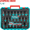 JUEGO DE 24 FRESAS PARA RUTEADORA 1/4"INDUSTRIAL TOTAL