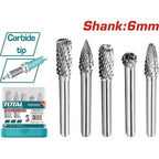 ACCESORIOS PARA MOTO TOOL DE CARBURO 5 PZS TOTAL (TAKC0651)