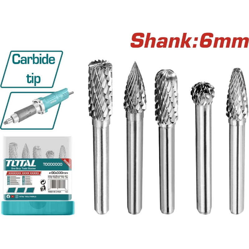 ACCESORIOS PARA MOTO TOOL DE CARBURO 5 PZS TOTAL (TAKC0651)