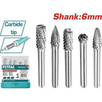 ACCESORIOS PARA MOTO TOOL DE CARBURO 5 PZS TOTAL (TAKC0651)