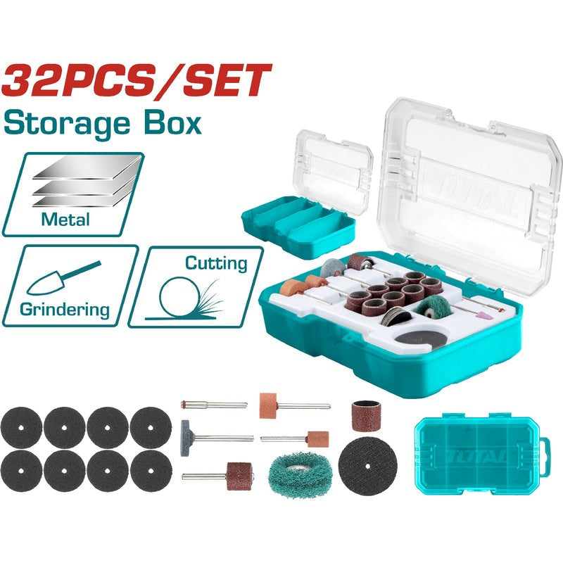 ACCESORIO MOTO TOOL JUEGO X 32 PIEZAS TOTAL