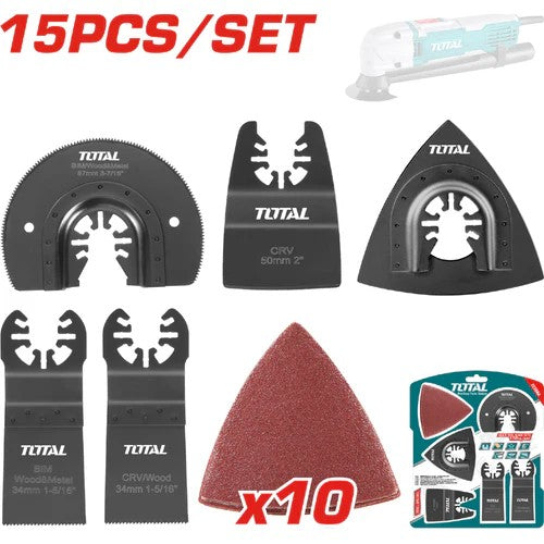 JUEGO DE ACCESORIOS PARA MULTIHERRAMIENTA X 15PZS (TOTAL)