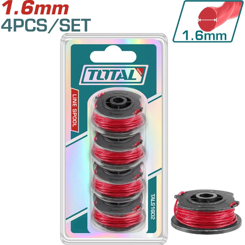 NYLON GUADAÑADORA 1.6MM X 5MTS JUEGO X 4 PZS INSDUSTRIAL SUPER TOTAL