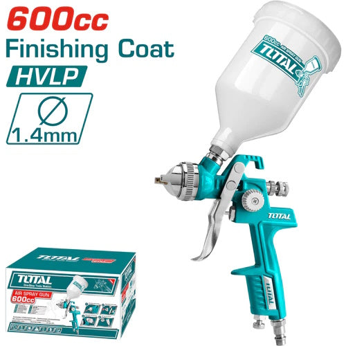 PISTOLA DE PINTAR 1.4MM (600CC) HVLP / GRAVEDAD / PARA ACABADO / INDUSTRIAL (TOTAL)