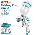 PISTOLA DE PINTAR 1.3MM (600CC) / GRAVEDAD / PARA ACABADO / INDUSTRIAL (TOTAL)
