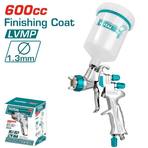 PISTOLA DE PINTAR 1.3MM (600CC) / GRAVEDAD / PARA ACABADO / INDUSTRIAL (TOTAL)