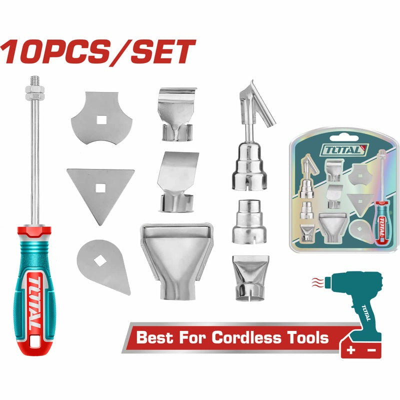 KIT DE ACCESORIOS PARA PISTOLA DE CALOR X 10 PZS INDUSTRIAL SUPER TOTAL