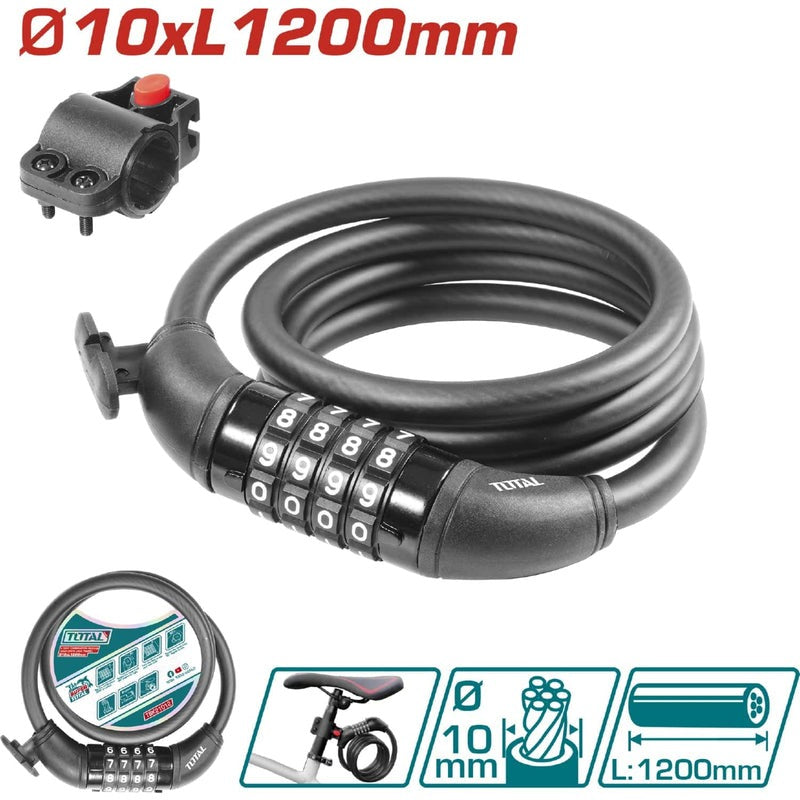 CANDADO MOTO CLAVE 10X1200MM SUPER TOTAL