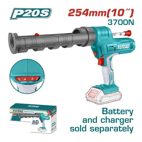 PISTOLA CALAFATEO INALAMBRICA 20V INDUSTRIAL BATERIA Y CARGADOR NO INCLUIDO TOTAL