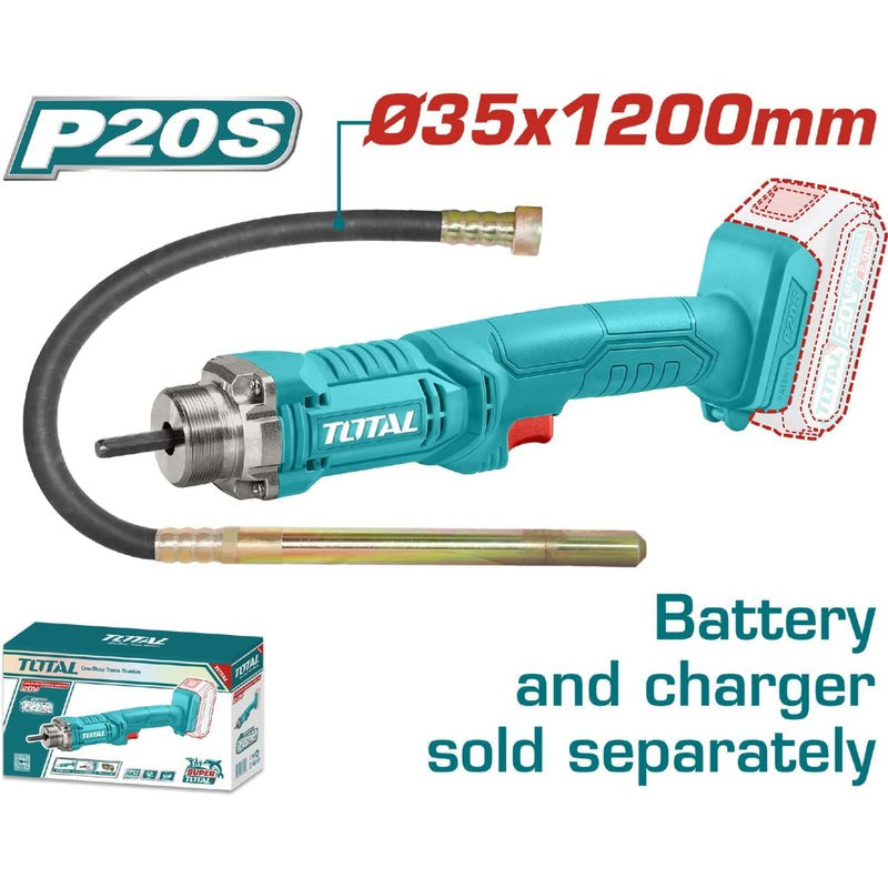 VIBRADOR DE CONCRETO INALAMBRICO 20V BATERIAS Y CARGADOR NO INCLUIDO SUPER TOTAL