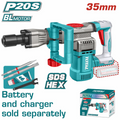 DEMOLEDOR SDS HEX INALAMBRICO 20V 16J INCLUYE ACCESORIOS BATERIA Y CARGADOR SE VENDEN POR SEPARADO  INDUSTRIAL SUPER TOTAL  (TDBLI20358)