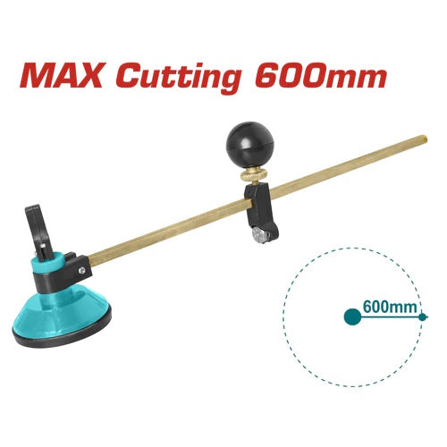 CORTA VIDRIO TIPO COMPAS DIAMETRO 60CM 6 RUEDAS DE CORTE (TOTAL)