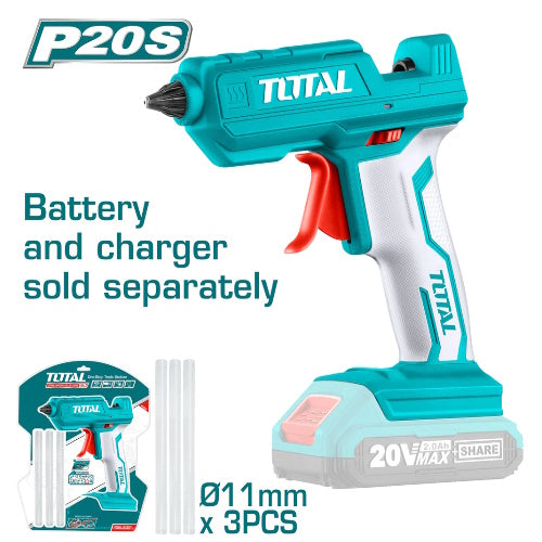 PISTOLA DE SILICONA 20V (NO INCLUYE BATERIA NI CARGADOR) (TOTAL)