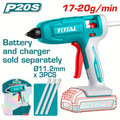 PISTOLA SILICONA 20V INCLUYE 3 BARRAS BATERIA Y CARGADOR SE VENDEN POR SEPARADO  SUPER TOTAL (TGGLI2003)