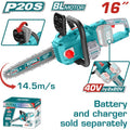 MOTOSIERRA INALAMBRICA 16" 20V, BATERIA Y CARGADOR NO INCLUIDOS INDUSTRIAL SUPER TOTAL (TGSLI40168)