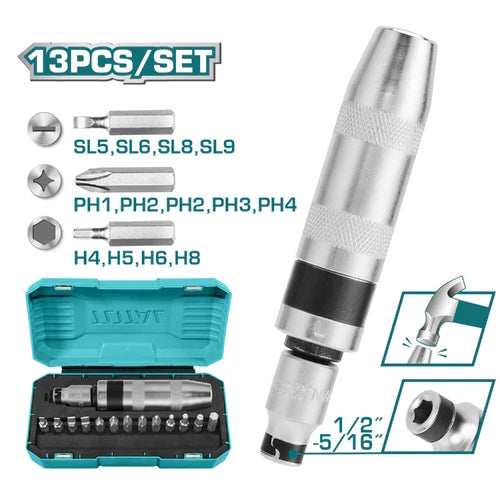 DESTORNILLADOR DE IMPACTO X 13PZS  (TOTAL)