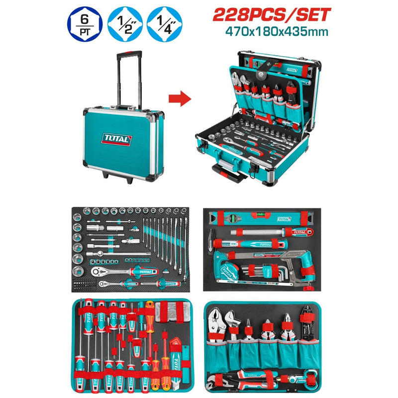 MALETA PORTA HERRAMIENTA 228 PZS INDUSTRIAL TOTAL (THKTHP62287)