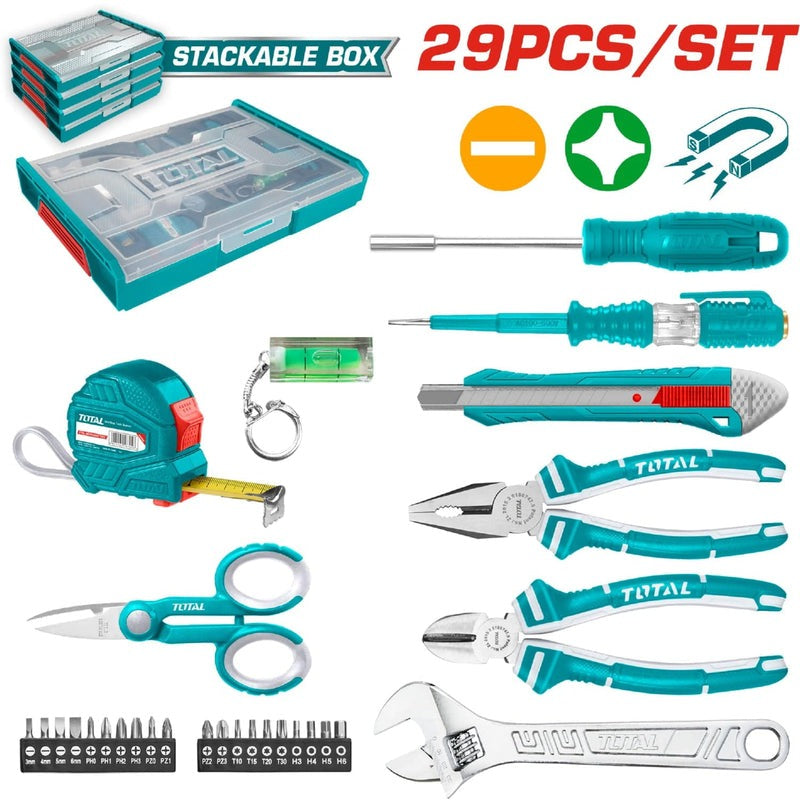 KIT DE HERRAMIENTAS 29PZS TOTAL (THKTV02H291)