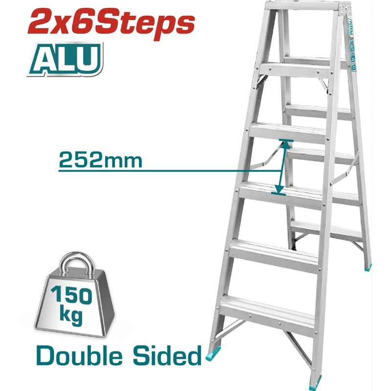 ESCALERA TIPO TIJERA 6 PASOS (ALUM)   (TOTAL)