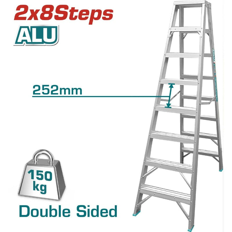 ESCALERA TIPO TIJERA 8 PASOS (ALUM) (TOTAL)